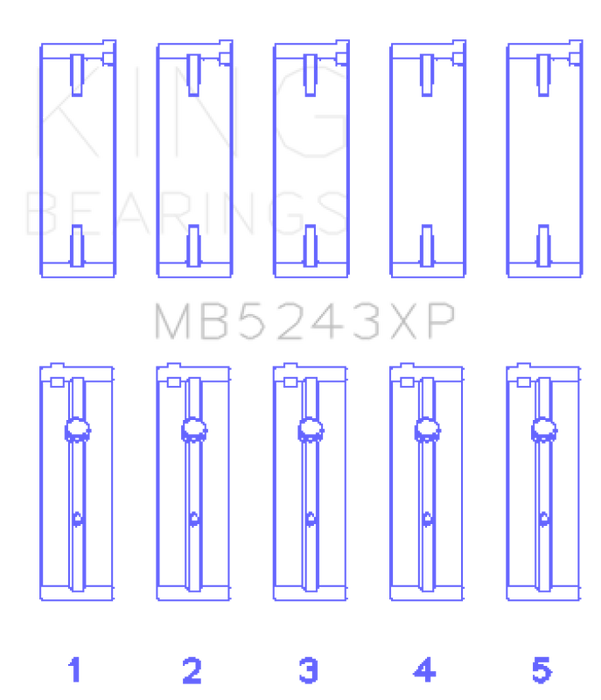 King Engine Bearings Nissan SR20DE/DET 2.0L Performance Main Bearing Set - Size STDX