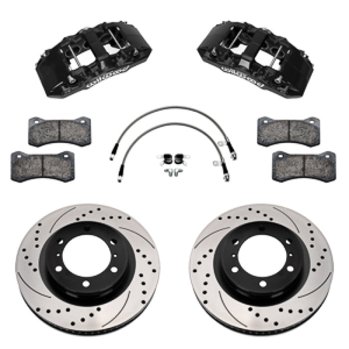 Wilwood 24-25 Toyota Tacoma Front Aero6-DM Big Brake Kit 13.38 In SRP Drilled Slotted Rotor/w Lines