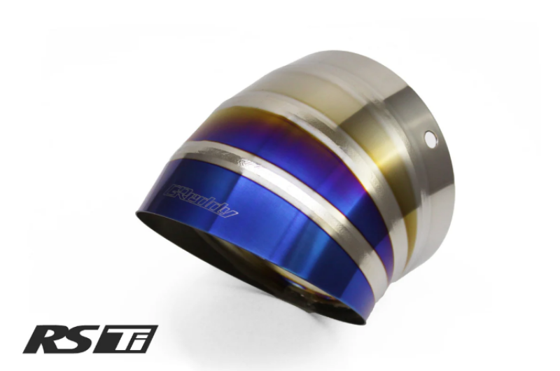 GReddy Burnt Titanium Turndown Tip 115mm Diameter 150mm Length (for Revolution RS / RS-TI / RS-Race)
