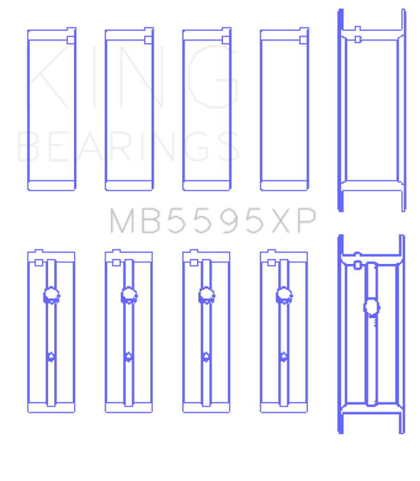 King Engine Bearings Nissan KA-24DE Performance Main Bearing Set - Size +0.25mm