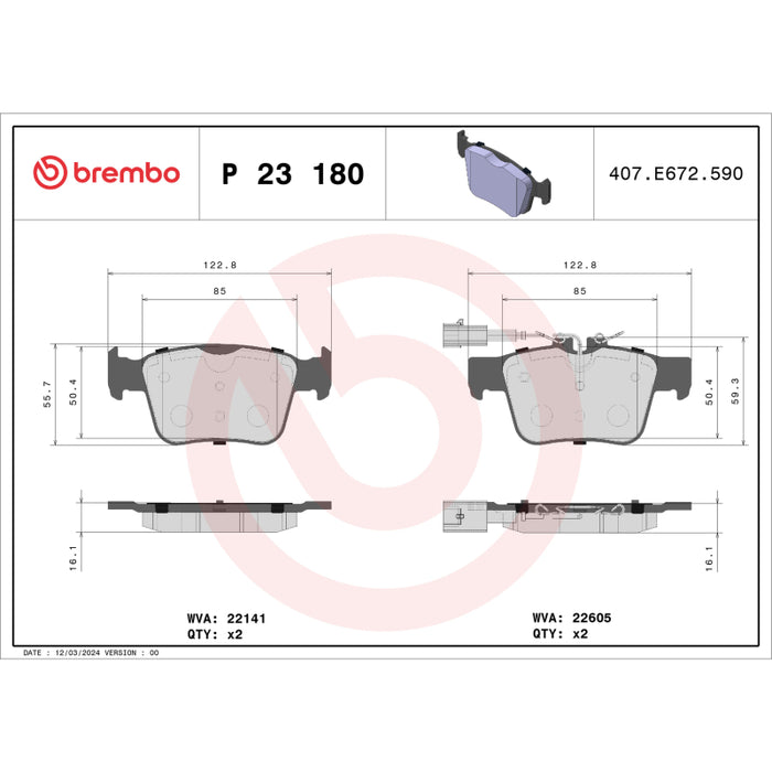 Brembo 18-21 Alfa Romeo Giulia/ Alfa Romeo Stelvio Rear Low-Met Brake Pad