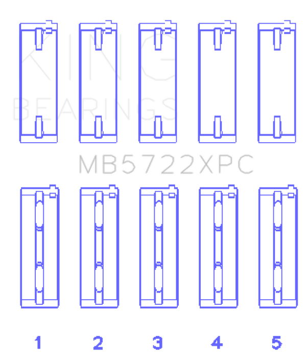 King Engine Bearings 2007+ Mitsubishi 4B11T EVO X Coated Performance Main Bearing Set - Size STDX
