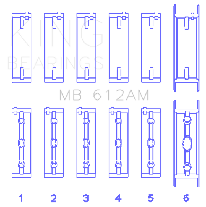 King Engine Bearings Volvo 520/B5252 Main Bearing Set - Size STD
