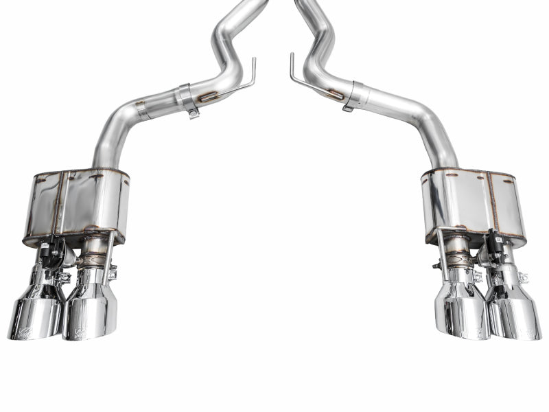 AWE 2024 Ford Mustang Dark Horse S650 RWD SwitchPath Cat-Back Exhaust w/ Quad Chrome Silver Tips