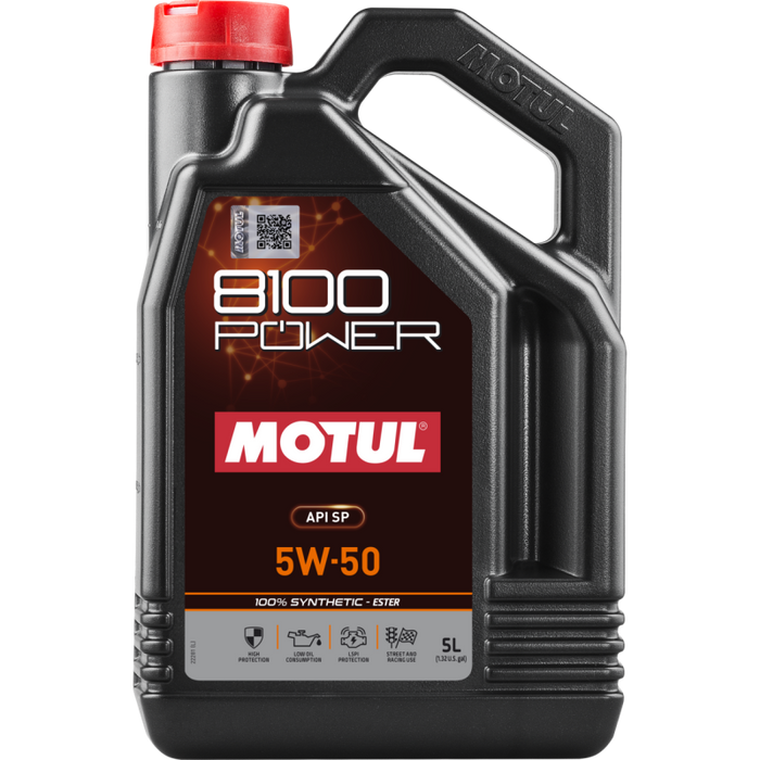 Motul 5L 8100 Power 5W50 Full Synthetic Engine Oil