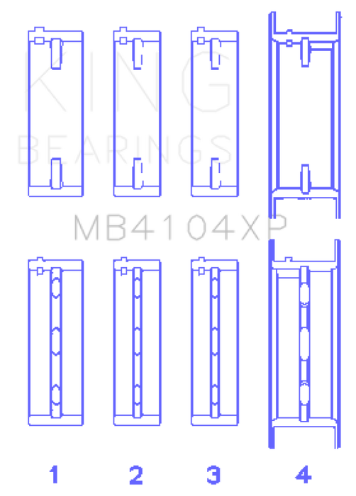King Engine Bearings Nissan VG30DE/VG30DETT Performance Main Bearing Set - Size STDX