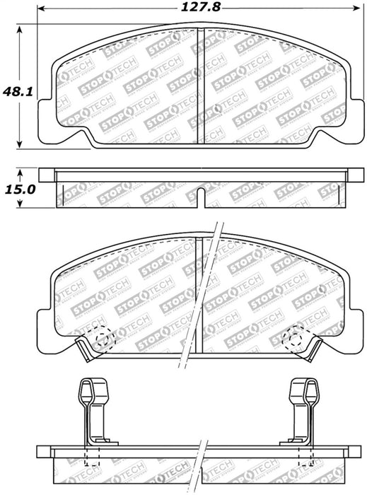 StopTech Street Touring 93-00 Honda Civic DX w/ Rr Drum Brakes Front Brake Pads