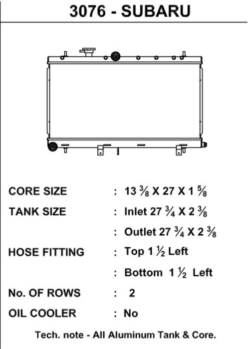 CSF 02-07 Subaru Impreza Radiator