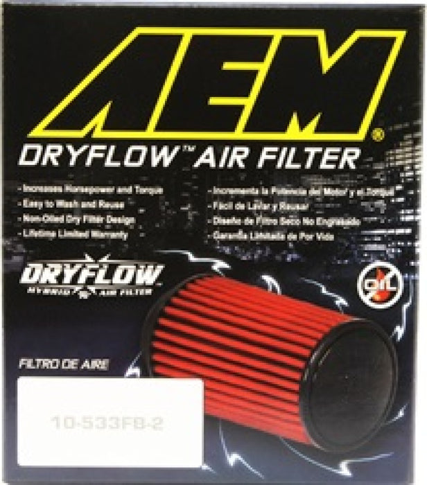 AEM DryFlow Air Filter AIR FILTER KIT 2.75in X 5in DRYFLOW- W/HOLE