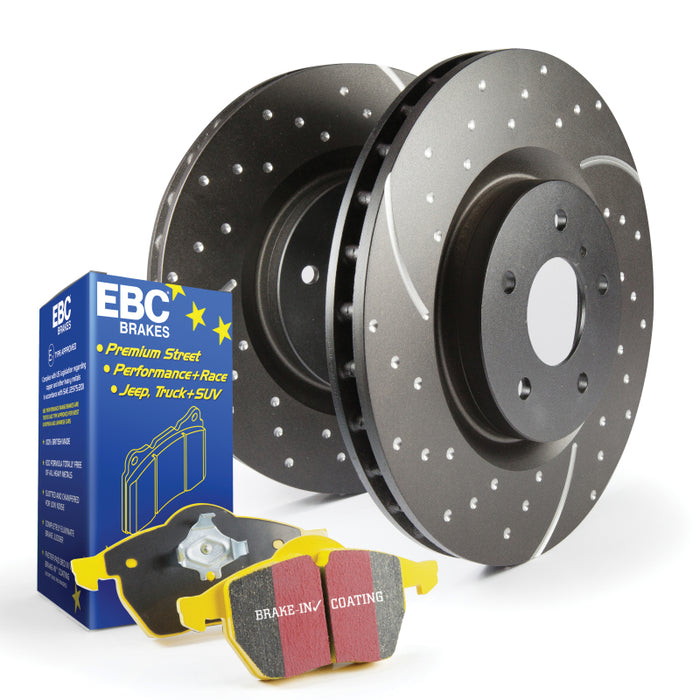 EBC 17-22 Honda Civic Type-R (FK8) GD Sport Slotted and Dimpled Rear Yellowstuff Pads & Rotors