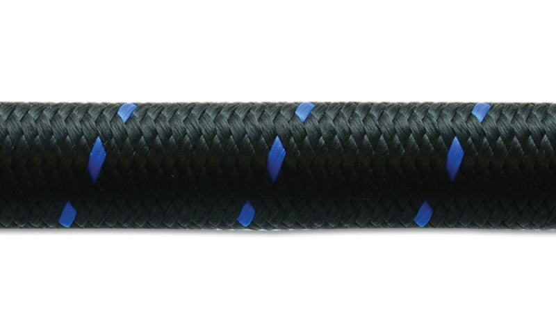 Vibrant -4 AN Two-Tone Black/Blue Nylon Braided Flex Hose (20 foot roll)