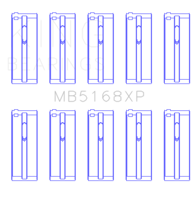 King Engine Bearings Honda H22 50mm Journal Crankshaft Main Bearing Set (Size .025)