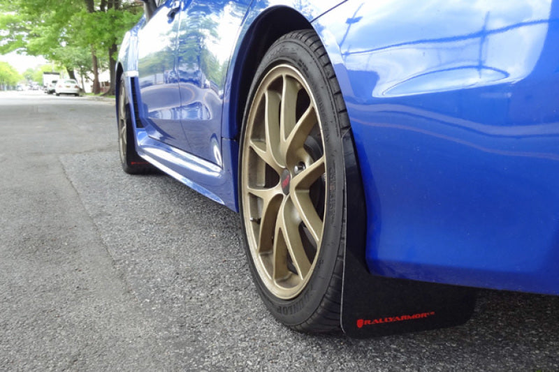 Rally Armor 15-21 Subaru WRX/STI Black UR Mud Flap w/White Logo