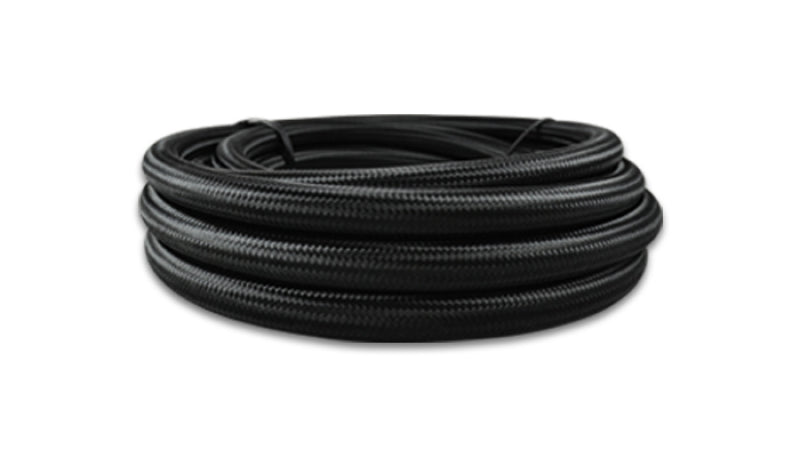 Vibrant -4 AN Black Nylon Braided Flex Hose (10 foot roll)